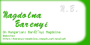 magdolna barenyi business card